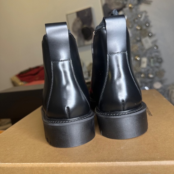 Burberry London England Boots Black Vintage Check Detail Leather Chelse main image 4